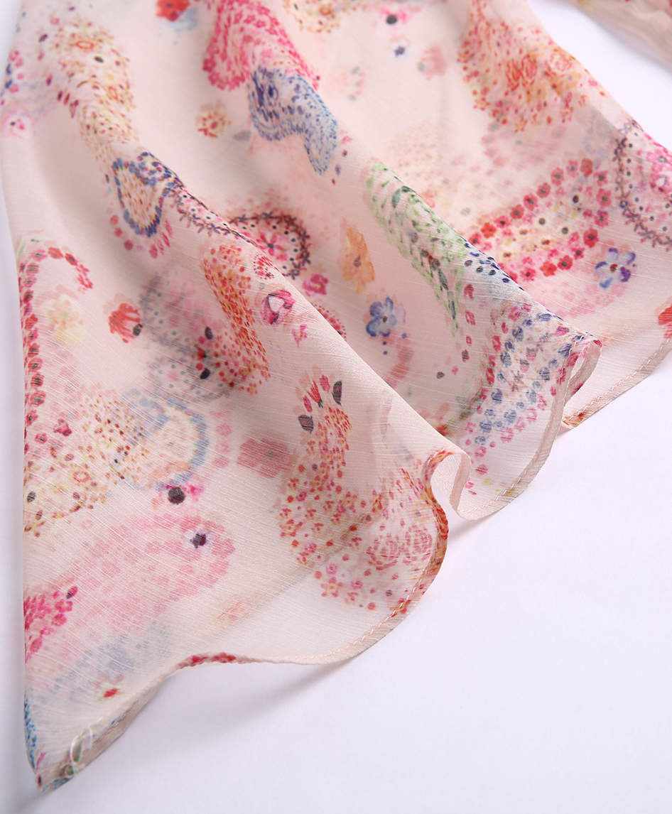 Tops - Flowers Printed silk Chiffon top